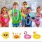 25Pcs Hello Summer Pool Photo Booth Props with Stick, Tropical Beach Vacation Selfie Props, Flamingo Hawaiian Luau Birthday Party Supplies, End of School Theme Backdrop Decorations